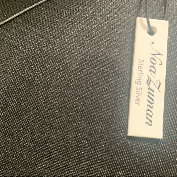 Sterling Silver Blue Crystal Heart Necklace by Noa Zuman Made in Israel - Picture 2 of 4